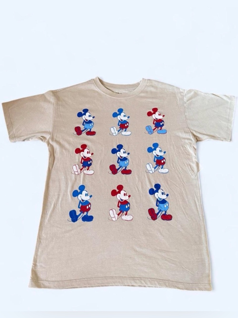Disney Mickey Mouse Graphic Tee XS NWT Cream Theme Park Shirt